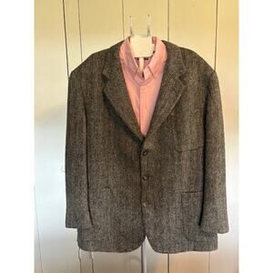 Vintage Harris Tweed x Hunt Club‎ Pure Scottish Wool Blazer Jacket 46 Regular